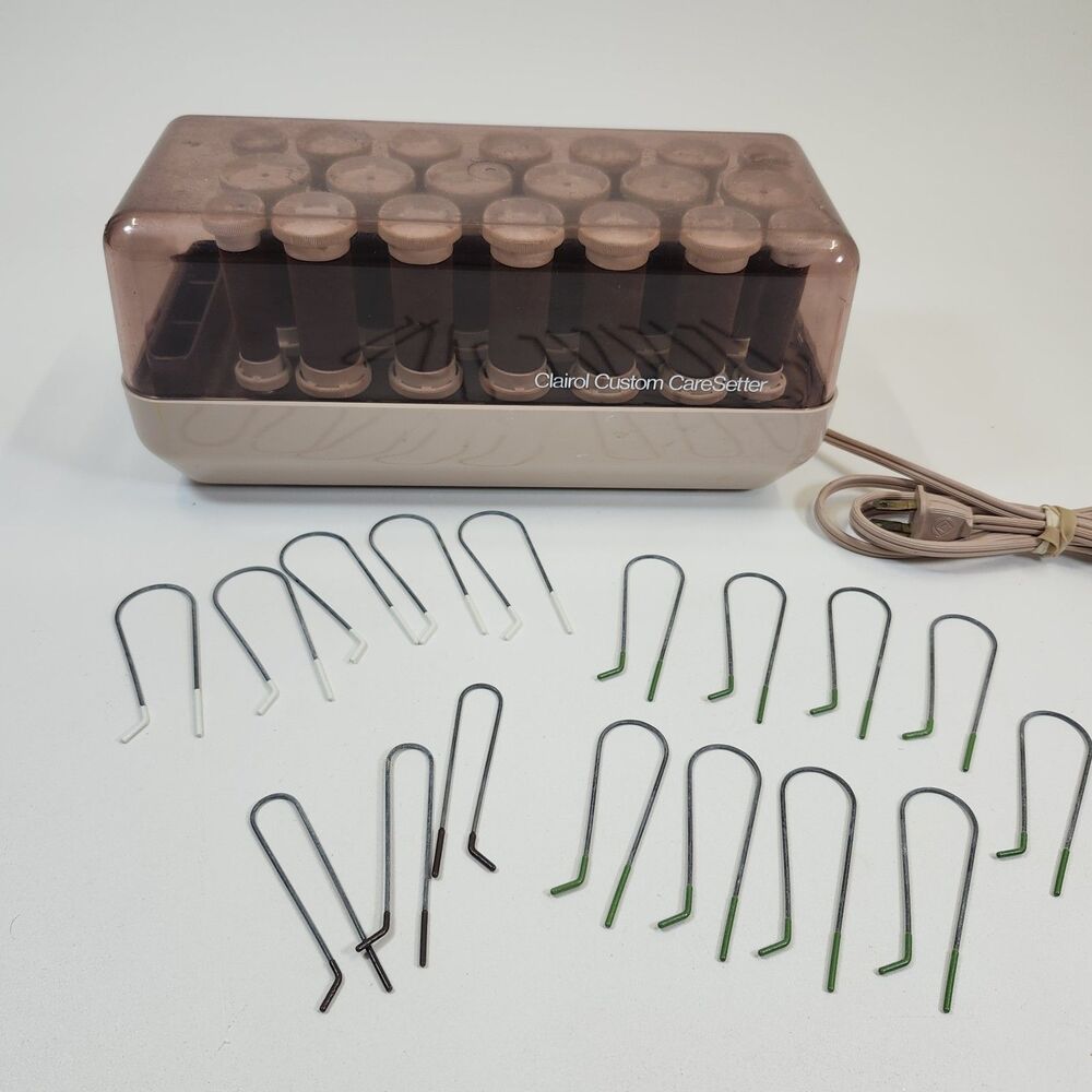 Clairol Custom Care Setter KF-20 Hot Rollers & Clips Vintage Tested Works